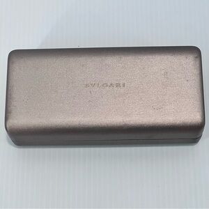 BVLGARI Sunglasses Hard Case Gold Clamshell‎ Eyeglasses Case Orange Interior